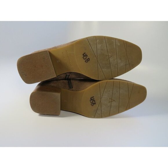 Aquatalia Brown Suede Buckle Boots Zip Ankle Boho Western Booties Women's 5M - Picture 13 of 13